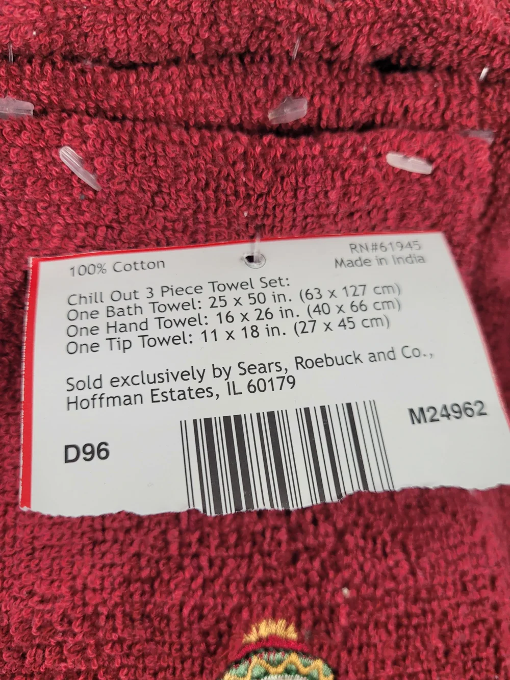 Vintage Sears Christmas Towels Set Red Snowman Chill Out (A1)